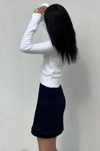 Buttoned Front Ribbed Knit Sweater