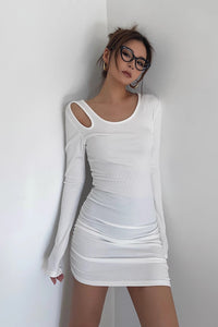 Women's Sexy Ribbed Long Sleeve Bodycon Dress