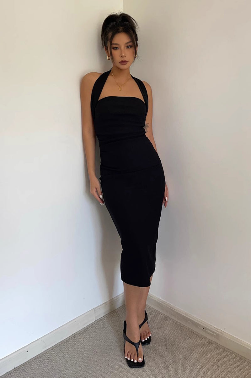 Women's Solid Elegant Cut Out Dress – TOP SHOW