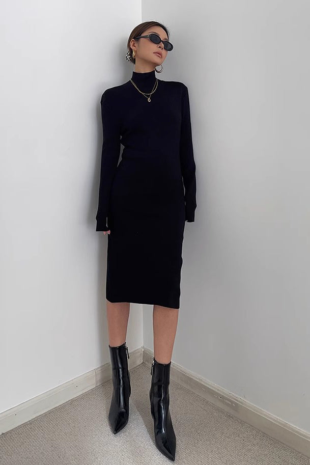Women's Sexy Mock Neck Bodycon Dress