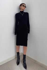 Women's Sexy Mock Neck Bodycon Dress