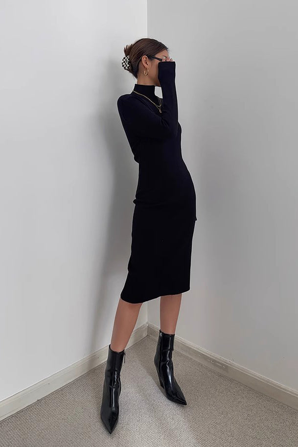 Women's Sexy Mock Neck Bodycon Dress