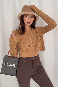 Women's Open Front Cardigan Sweaters Fashion Buttoned Front Knit Outwear Coats