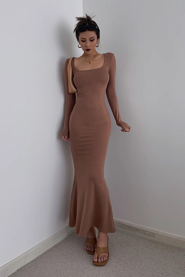 Women's Sexy Scoop Neck Long Sleeve Bodycon Dress – TOP SHOW