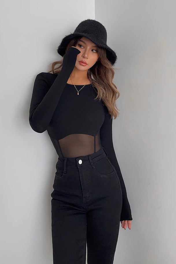Women's Sexy Mesh Fitted Jumpsuit