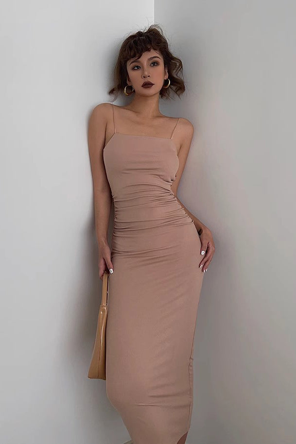 Women's Sleeveless Crisscross Back Bodycon Dress