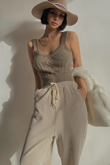 Women's Fashion Sweater Crop Tank Top