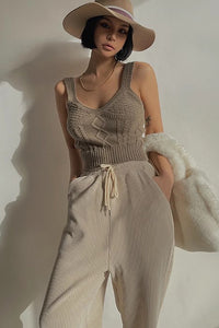 Women's Fashion Sweater Crop Tank Top