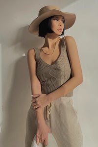 Women's Fashion Sweater Crop Tank Top