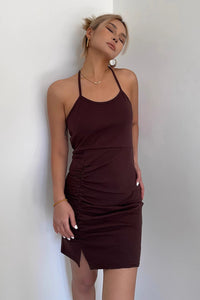 Women's Tie Back Split Hem Bodycon Dress