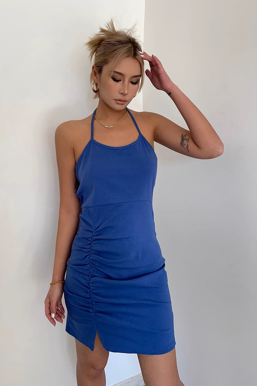Women's Tie Back Split Hem Bodycon Dress