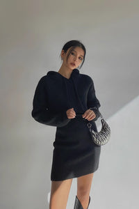 Women's Rib-knit Long Sleeve Fashion Outwear Dress