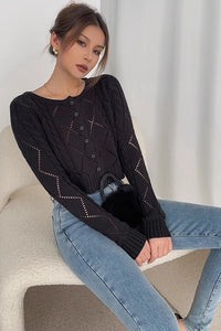 Women's Open Front Cardigan Sweaters Fashion Buttoned Front Knit Outwear Coats