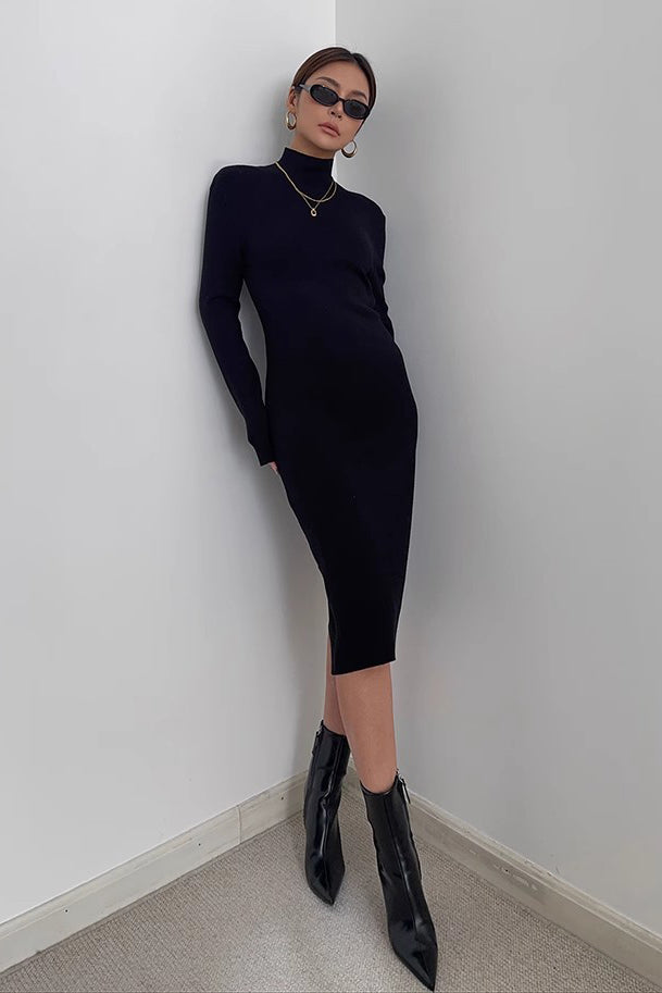 Women's Sexy Mock Neck Bodycon Dress