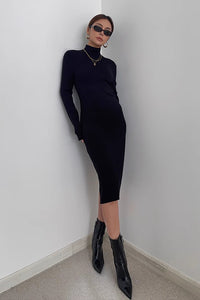 Women's Sexy Mock Neck Bodycon Dress