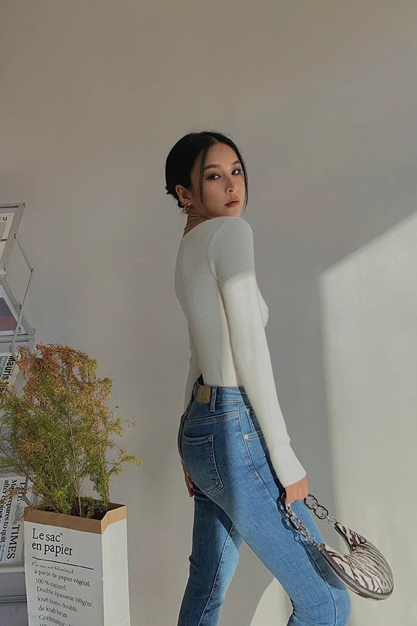 Women's CrissCross Front Lonng Sleeve Tops Shirt