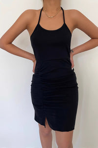 Women's Tie Back Split Hem Bodycon Dress