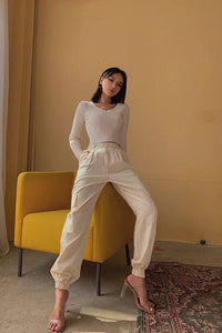 Women's Fashion Rib-knit Wrap V Neck Sweater