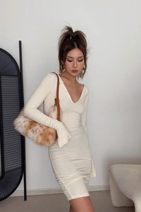 Women's Sexy Wrap V-Neck Bodycon Dress