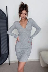 Women's Sexy Wrap V-Neck Bodycon Dress