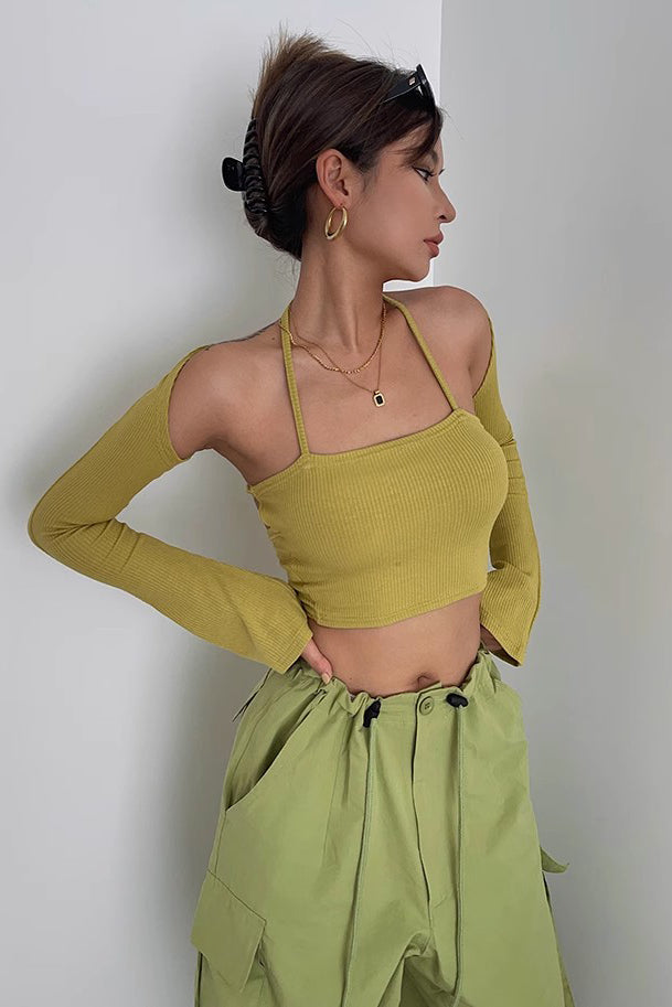 Women's Sexy Long Sleeve Ribbed Fitted Tops Shirt