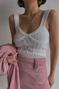 Women's Fashion Sweater Crop Tank Top