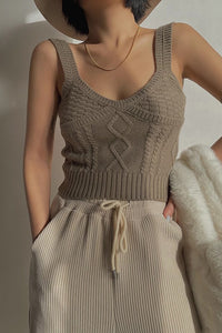 Women's Fashion Sweater Crop Tank Top