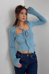 Women's Asymmetrical Hem Rib-knit Sweater Tops Shirt