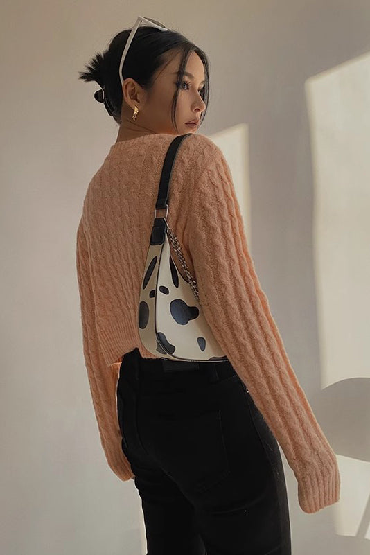 Women's Long Sleeve Cable Knit Button Cardigan Sweater Open Front Outwear Coat