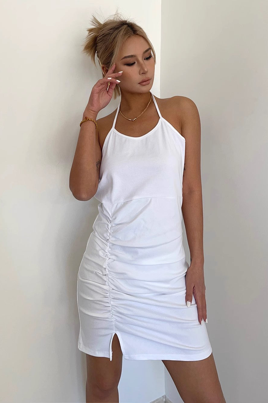 Women's Tie Back Split Hem Bodycon Dress