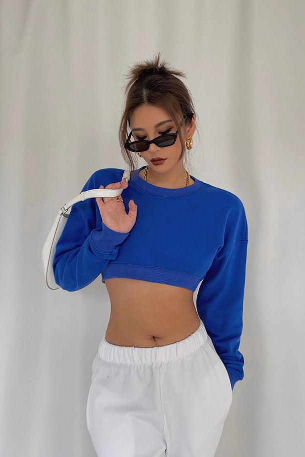 Women's Long Sleeve Ribbed Outwear Crop Sweaters