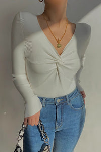 Women's CrissCross Front Lonng Sleeve Tops Shirt