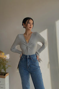 Women's CrissCross Front Lonng Sleeve Tops Shirt