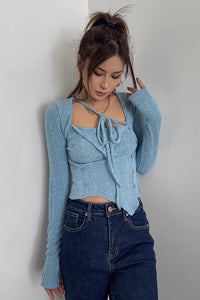 Women's Asymmetrical Hem Rib-knit Sweater Tops Shirt