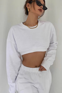 Women's Long Sleeve Ribbed Outwear Crop Sweaters