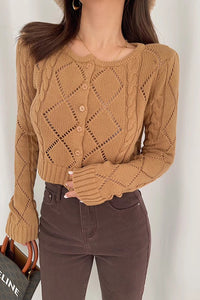 Women's Open Front Cardigan Sweaters Fashion Buttoned Front Knit Outwear Coats