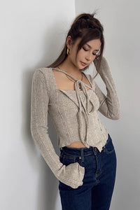 Women's Asymmetrical Hem Rib-knit Sweater Tops Shirt