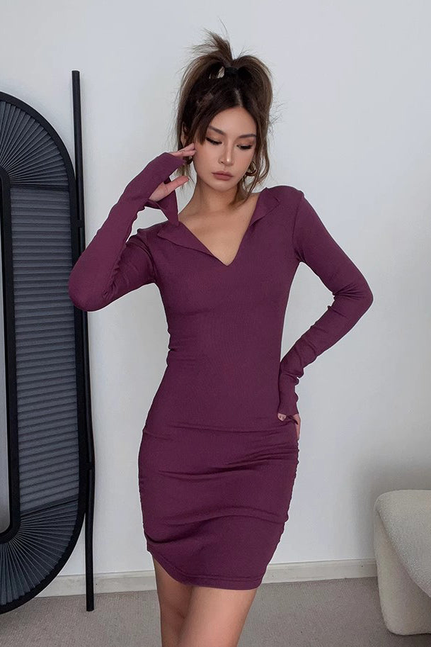 Women's Sexy Wrap V-Neck Bodycon Dress