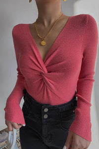 Women's CrissCross Front Lonng Sleeve Tops Shirt