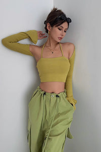 Women's Sexy Long Sleeve Ribbed Fitted Tops Shirt