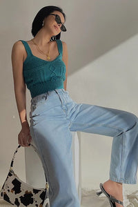 Women's Fashion Sweater Crop Tank Top