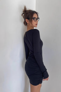 Women's Sexy Ribbed Long Sleeve Bodycon Dress