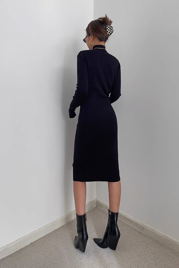 Women's Sexy Mock Neck Bodycon Dress