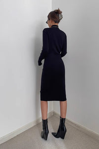 Women's Sexy Mock Neck Bodycon Dress