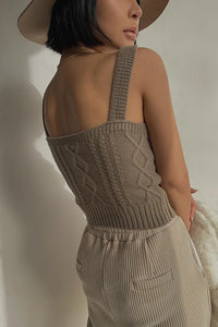 Women's Fashion Sweater Crop Tank Top