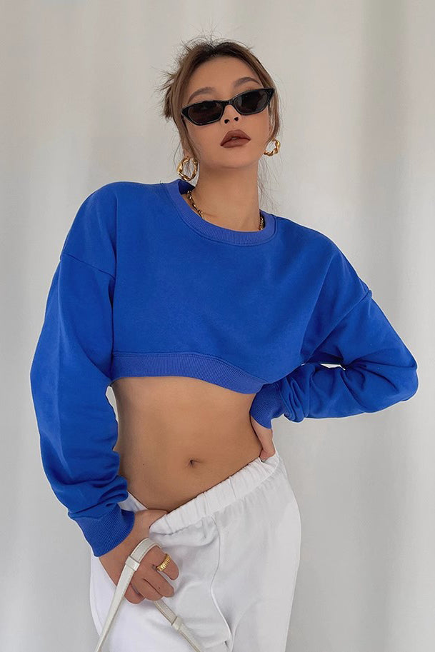 Women's Long Sleeve Ribbed Outwear Crop Sweaters