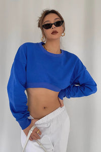 Women's Long Sleeve Ribbed Outwear Crop Sweaters