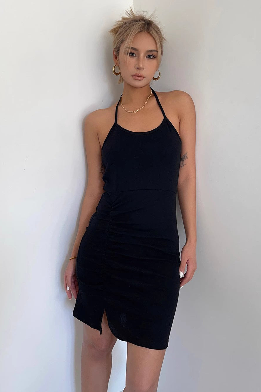 Women's Tie Back Split Hem Bodycon Dress