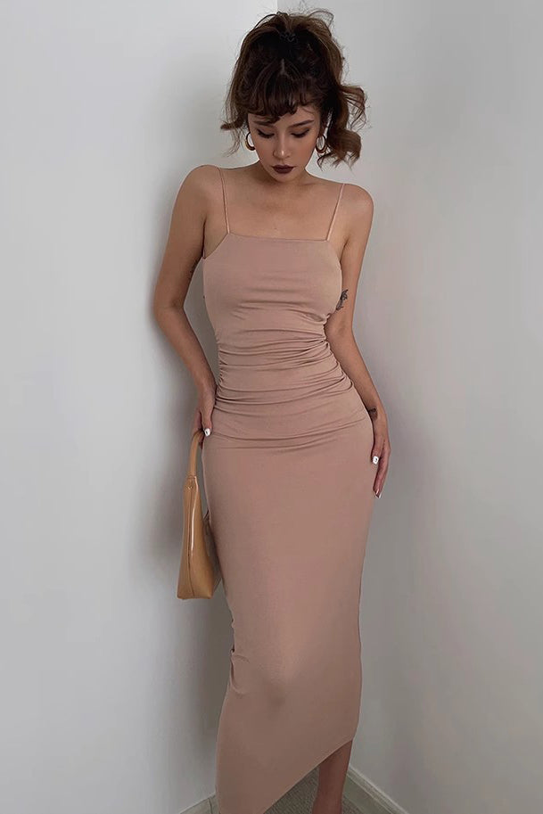 Women's Sleeveless Crisscross Back Bodycon Dress