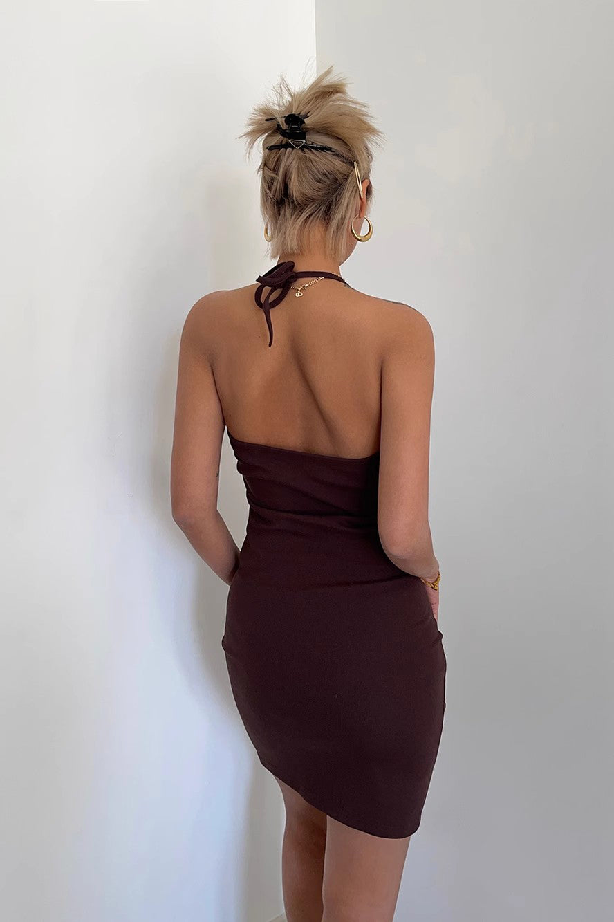 Women's Tie Back Split Hem Bodycon Dress